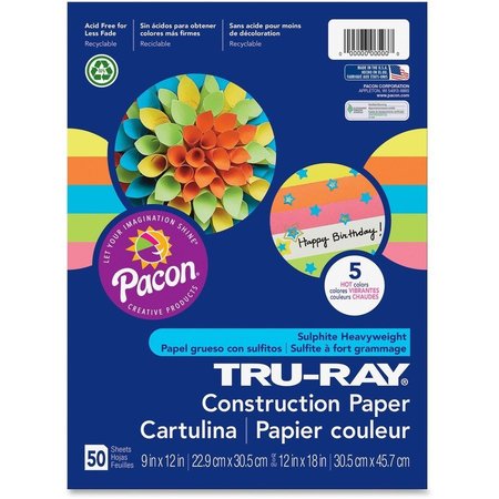 TRU-RAY Paper, Constr, 12X18, Ast, 50Sh Pk PAC6597